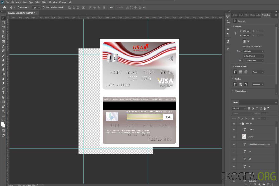 Carte Visa Platine Banque UBA Guinée template Carte Visa Platine Banque UBA Guinée template